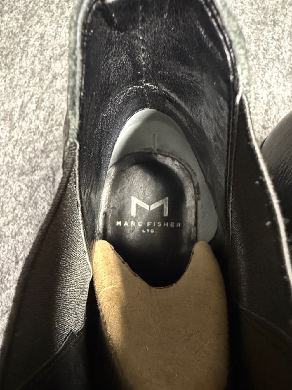 Marc Fisher YALE Black Pointed Leather Booties - Picture 2 of 11